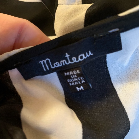 Black & White Stripped Top with red bow detail - Picture 8 of 9